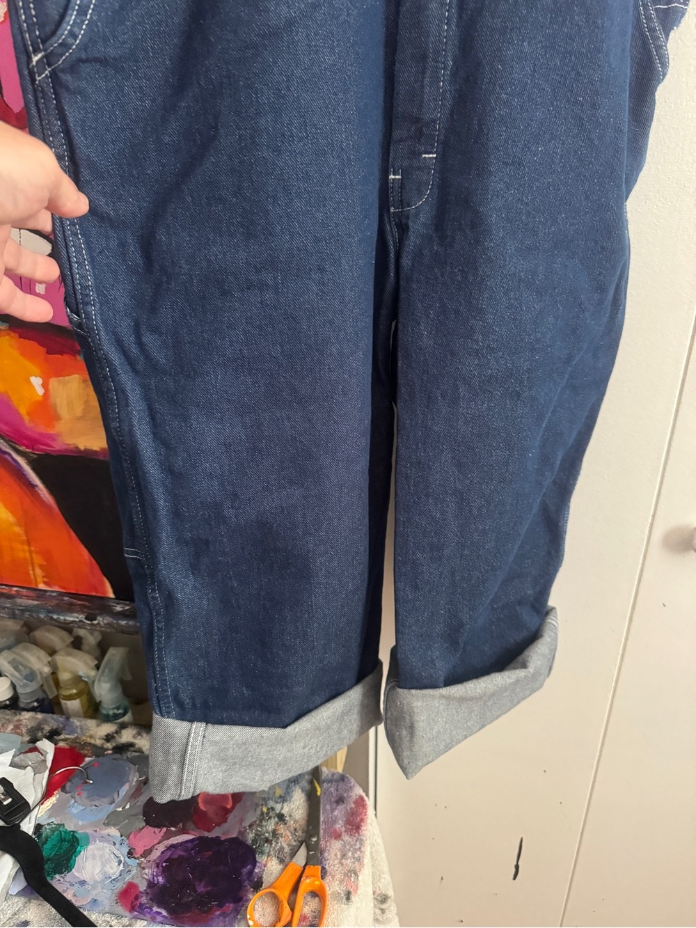 Genuine Dickies Ultra Tough Blue Denim Bib Overalls Men's Medium - Picture 4 of 13